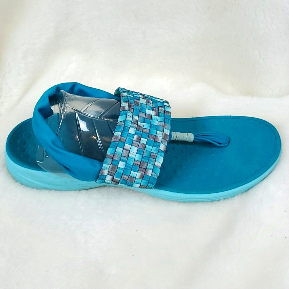 Vionic sandals flat green aqua women size 8